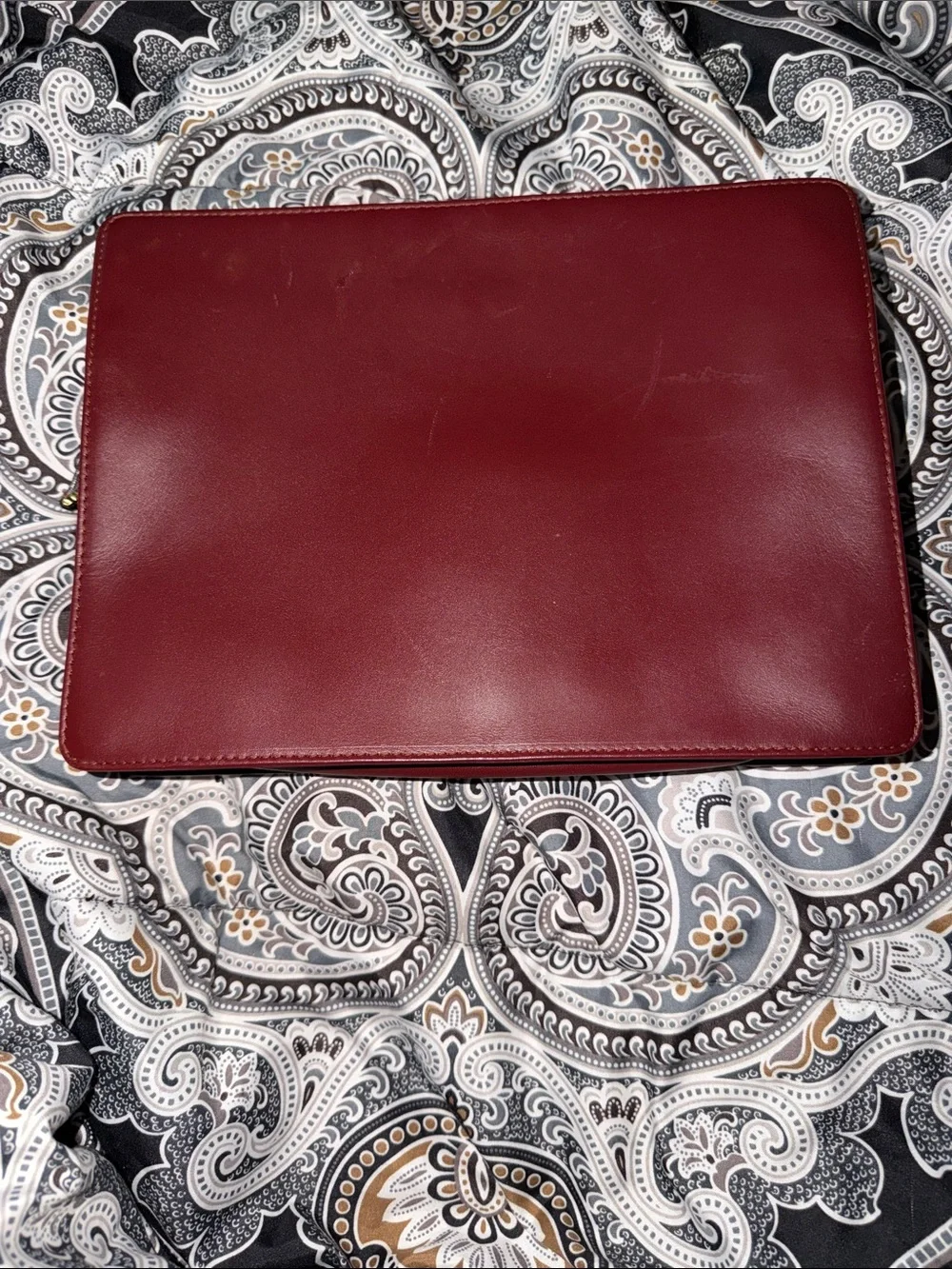 Vintage Cartier Must de Cartier Burgundy Leather Envelope Clutch Bag